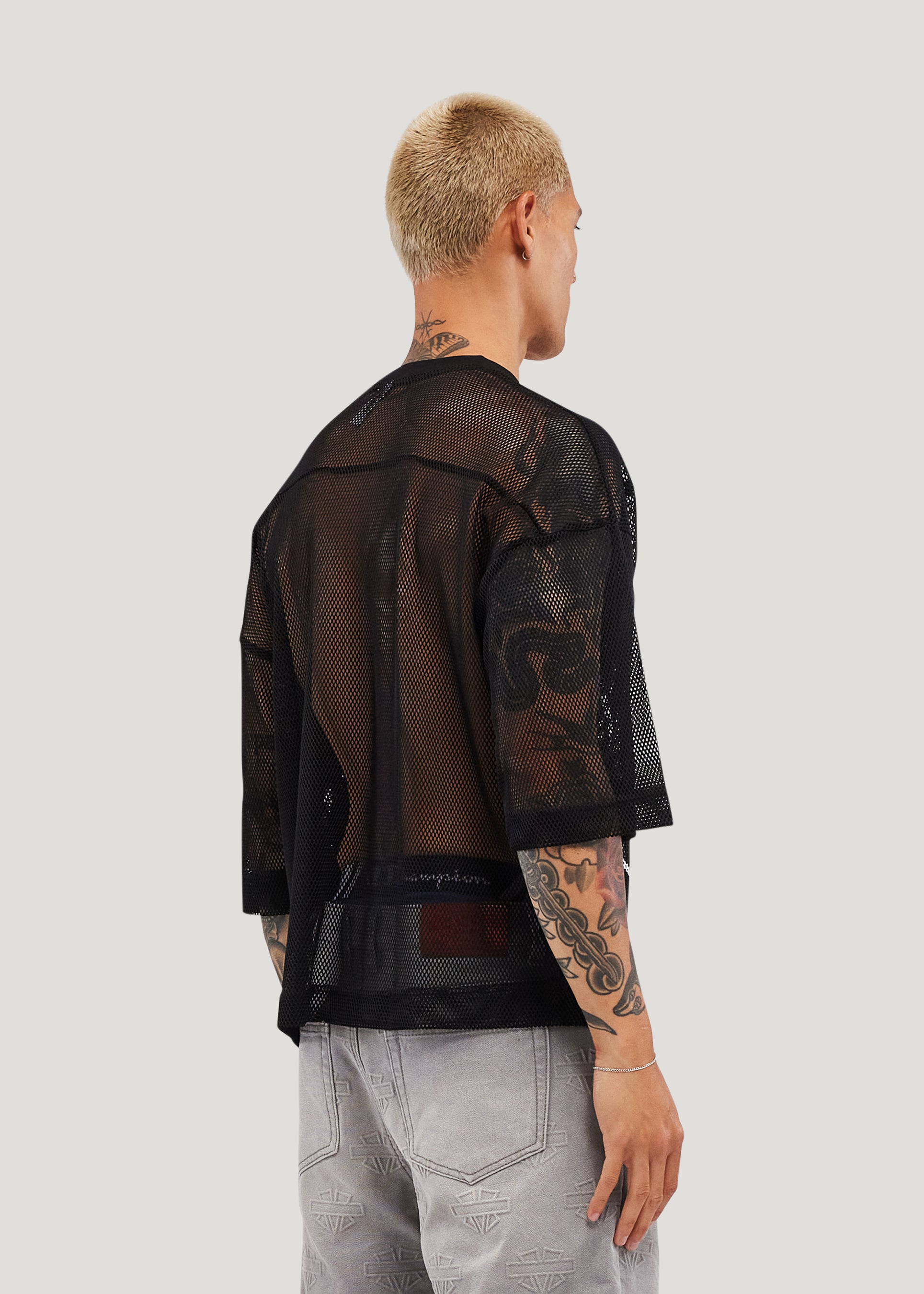 Open Mesh Initial Jersey (Black)