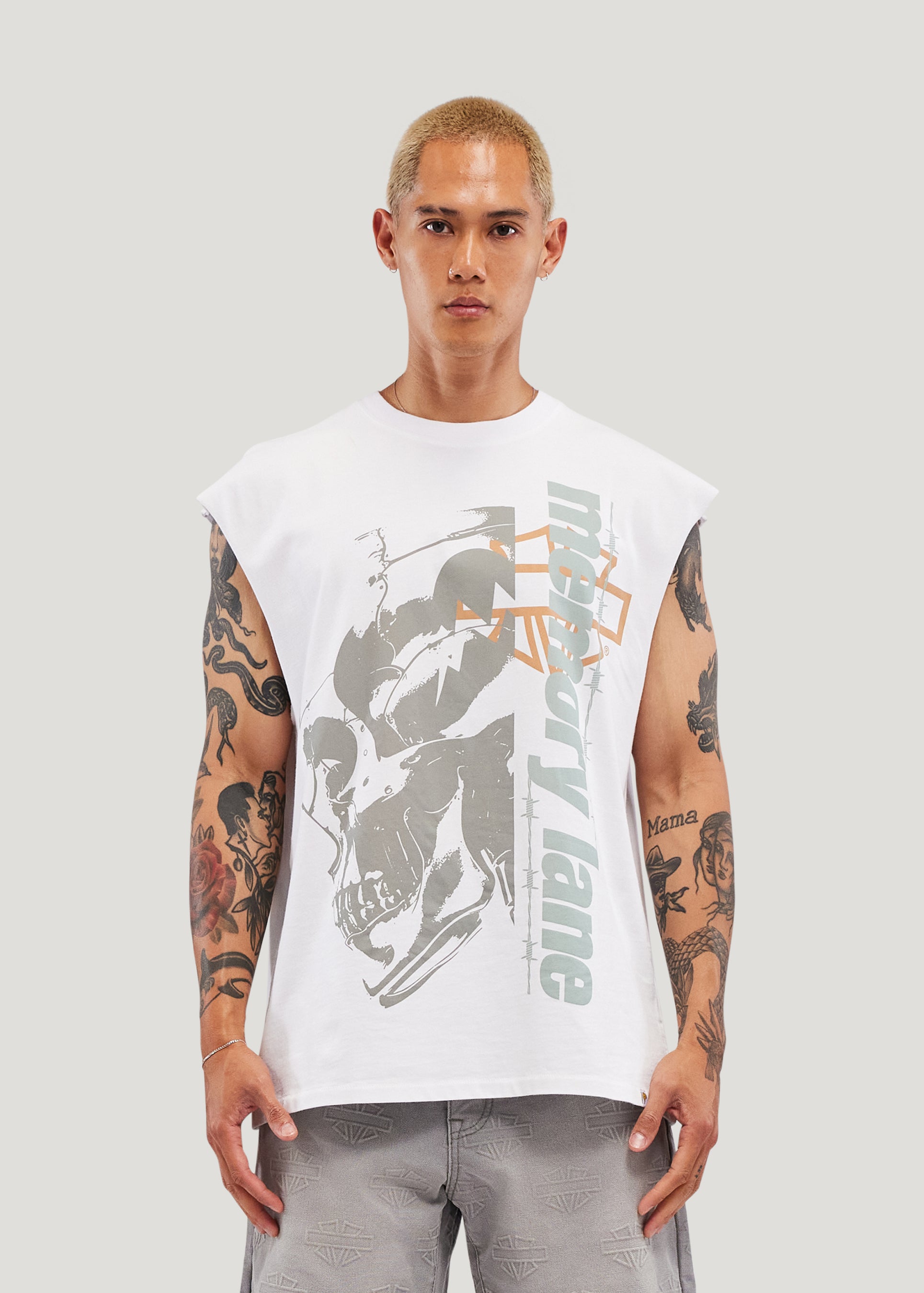T3 Blitz Sleeveless Tee (Off White)