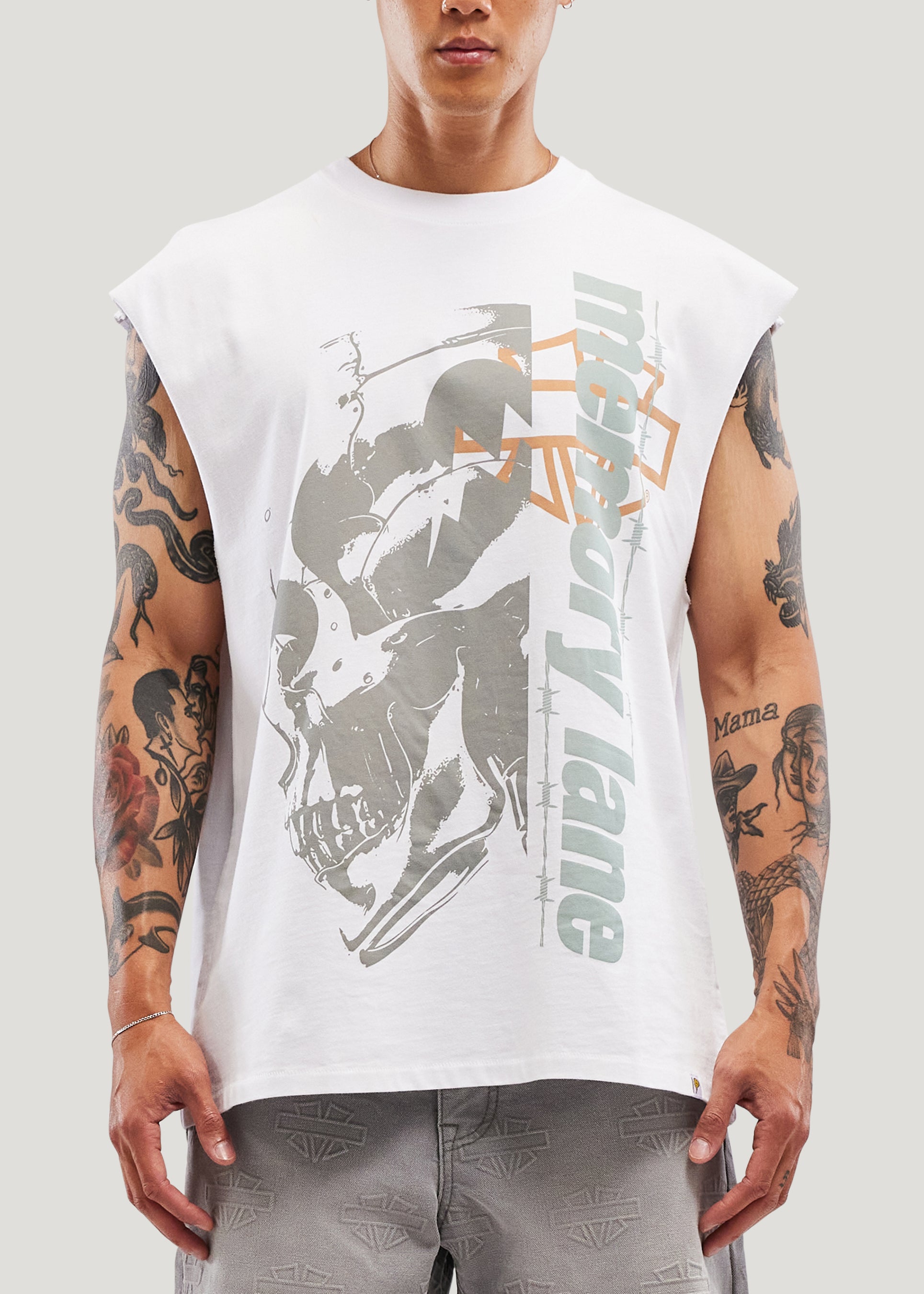 T3 Blitz Sleeveless Tee (Off White)