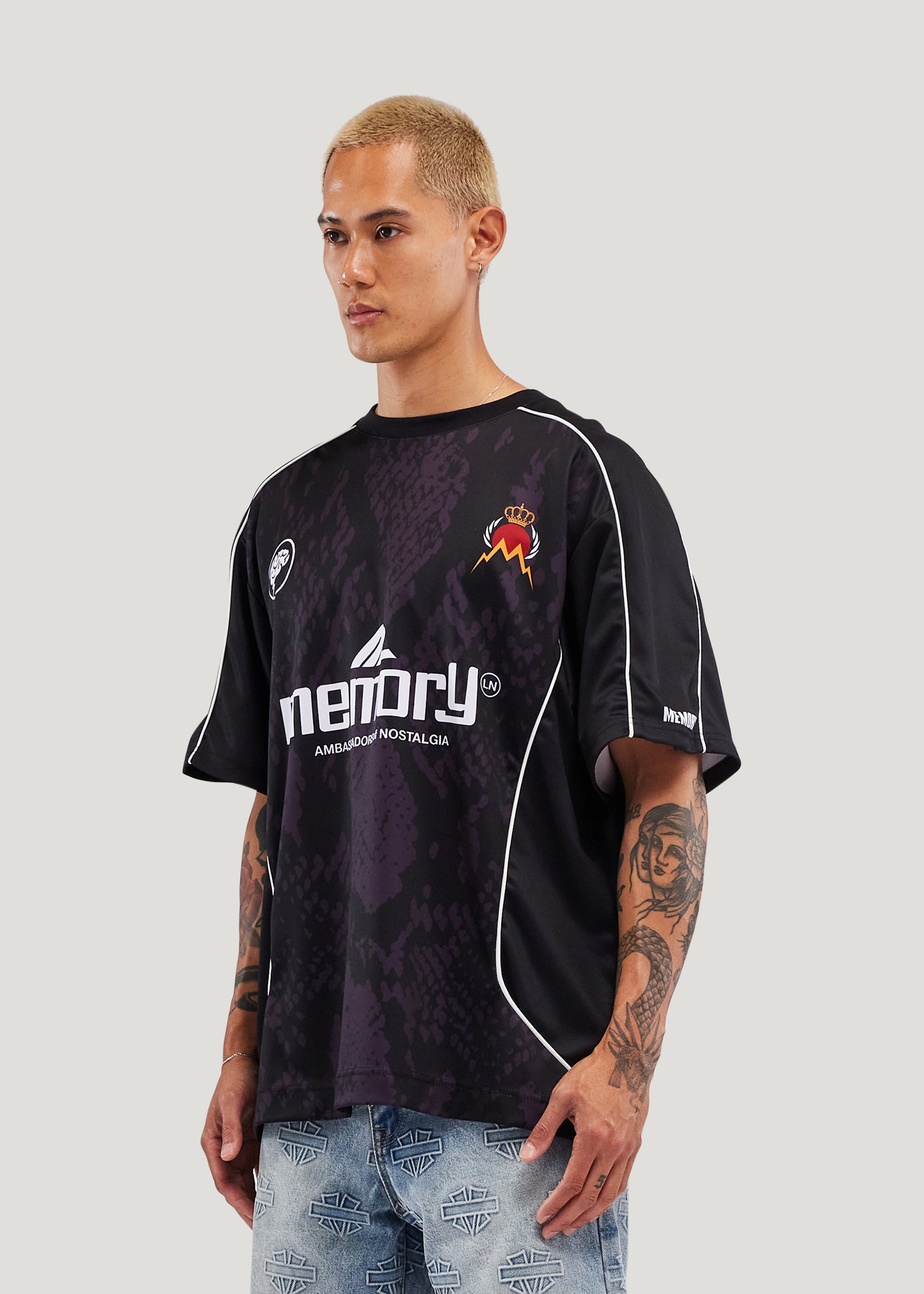 Snake Pattern Soccer Jersey (Black)