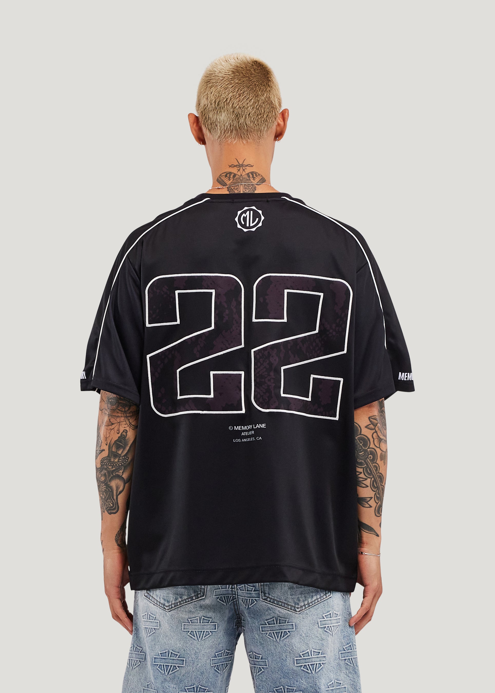Snake Pattern Soccer Jersey (Black)