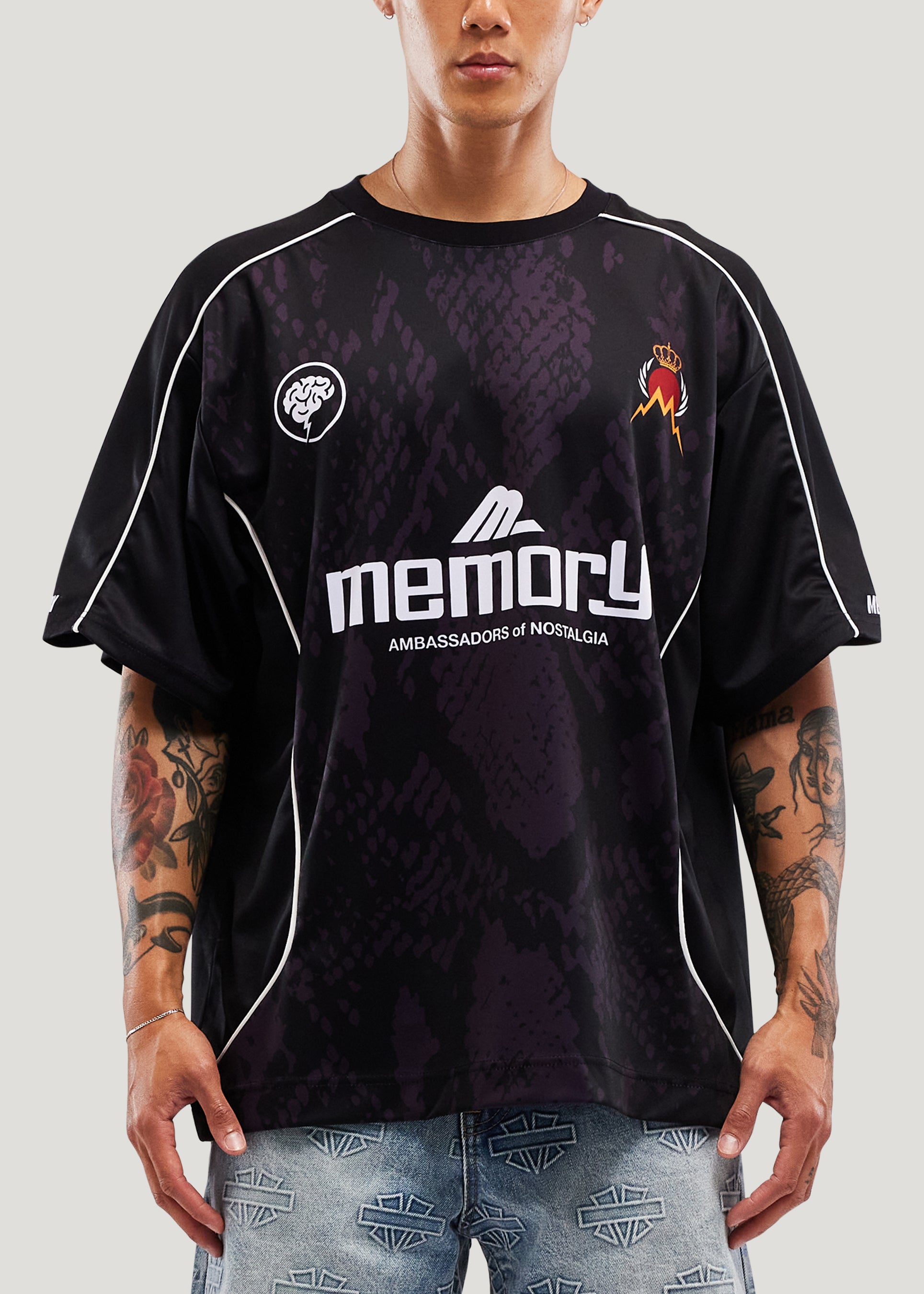 Snake Pattern Soccer Jersey (Black)