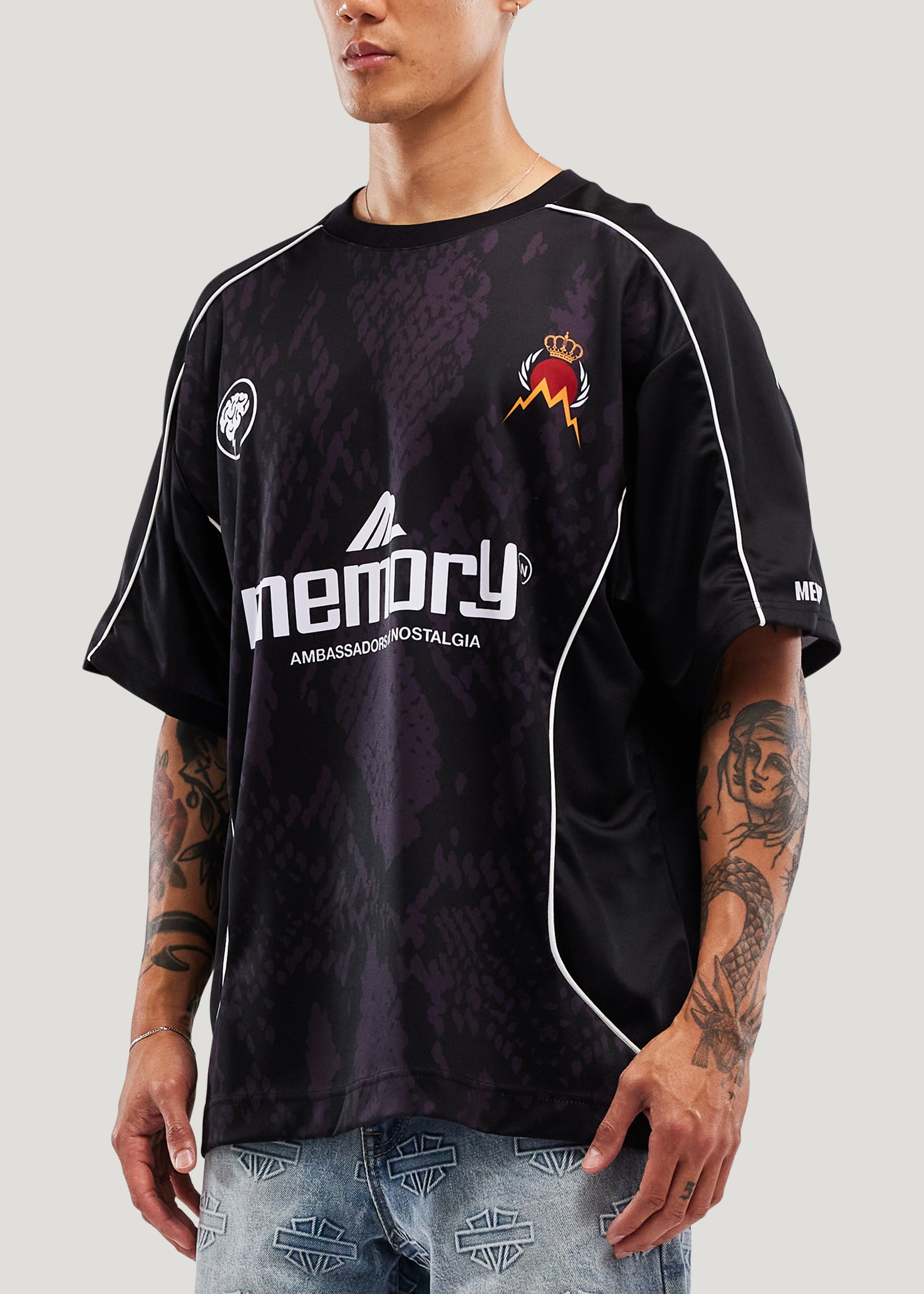 Snake Pattern Soccer Jersey (Black)