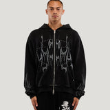 Flame Zip Hoodie (Black)