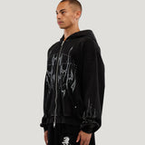 Flame Zip Hoodie (Black)