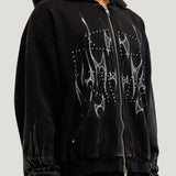Flame Zip Hoodie (Black)