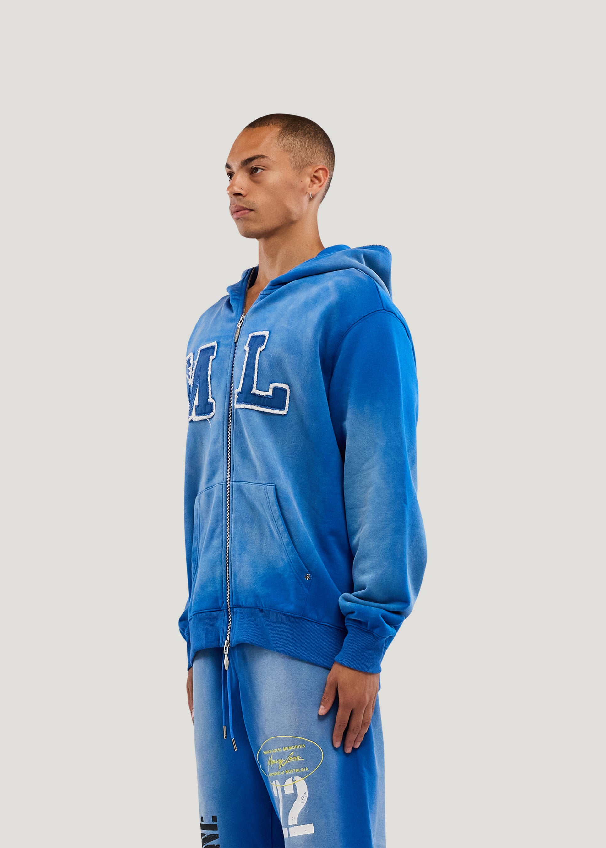 INITIAL ZIP HOODIE
