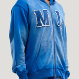 Initial Full Zip Hoodie (Faded Blue)