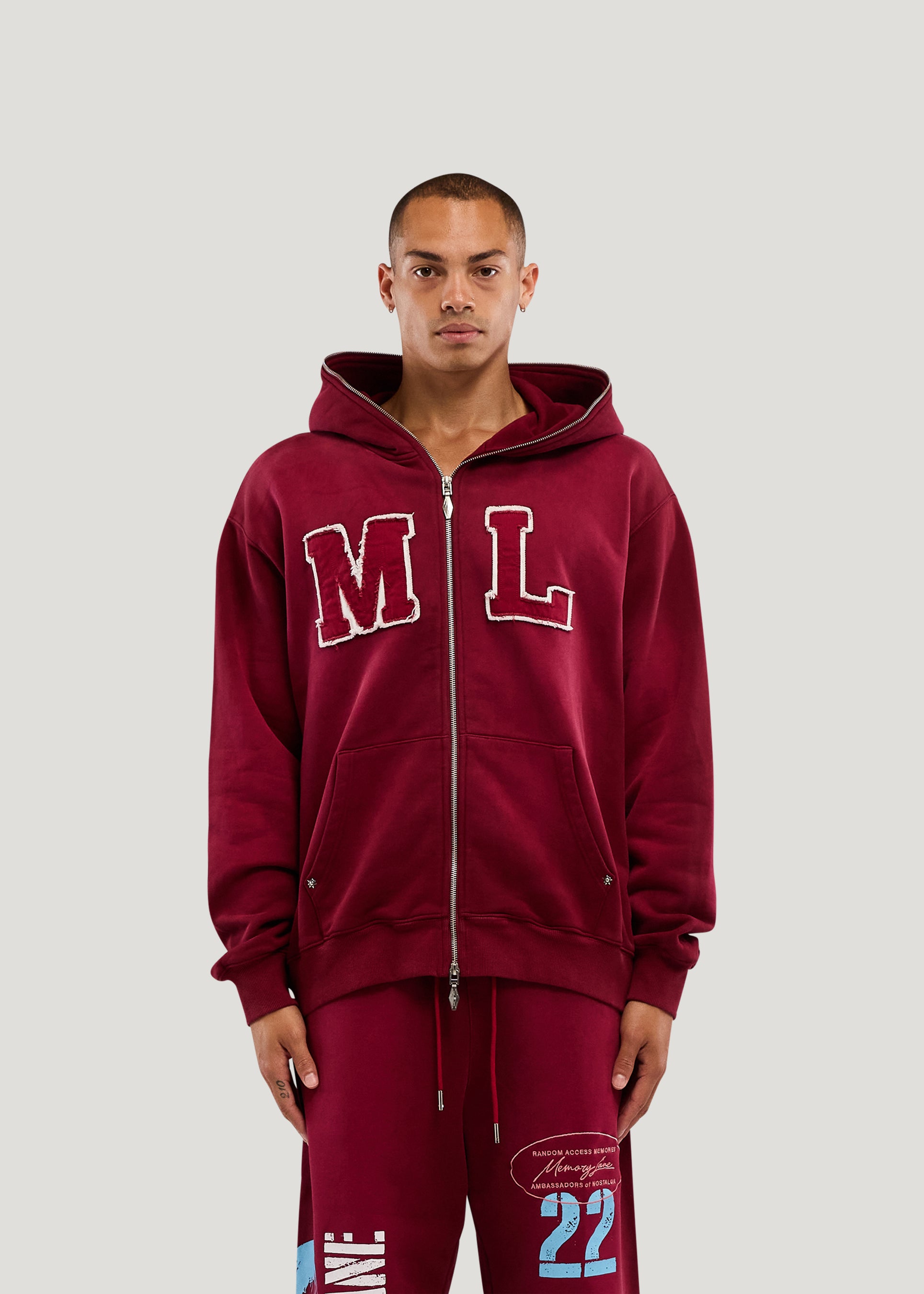 INITIAL ZIP HOODIE