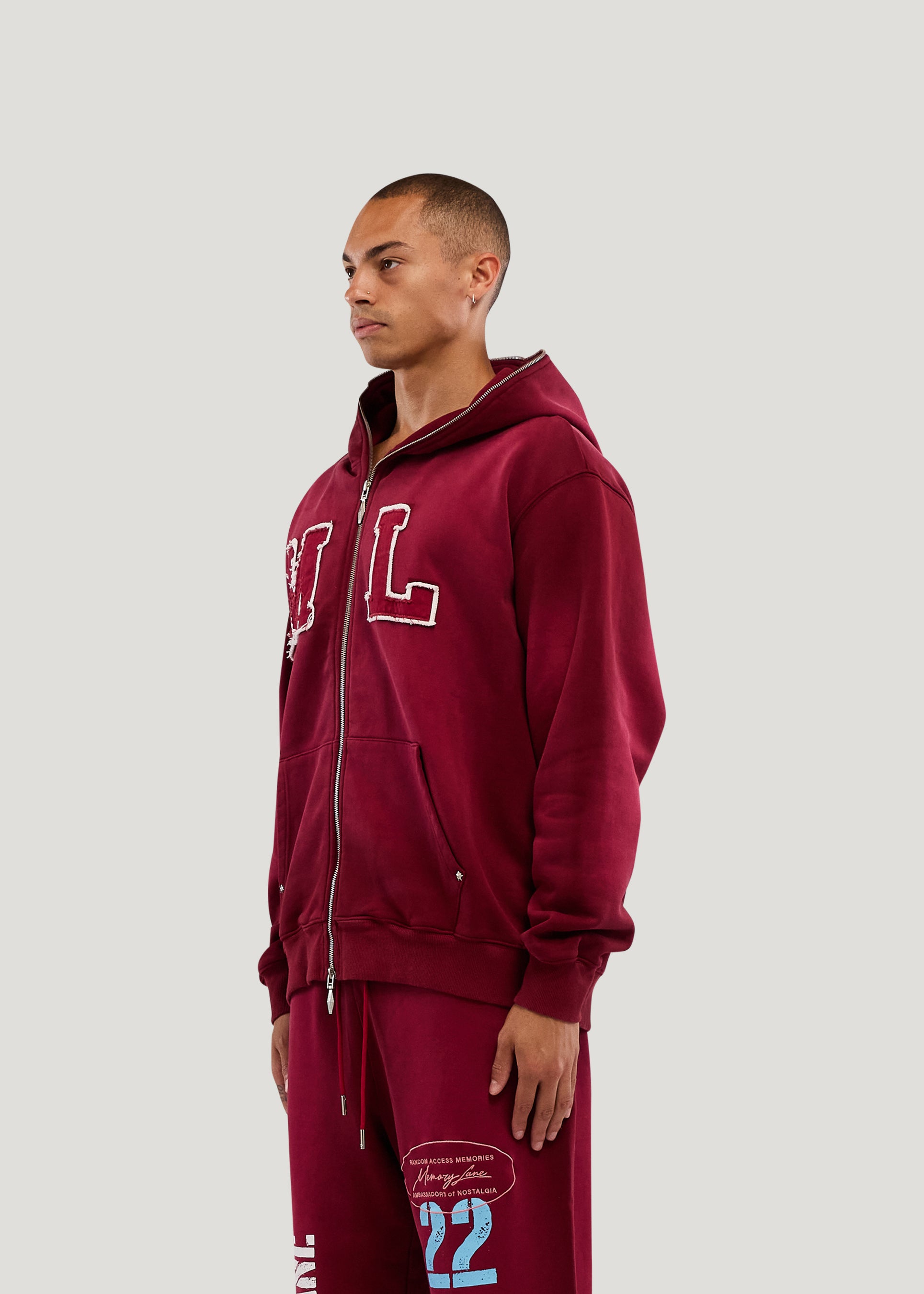 INITIAL ZIP HOODIE