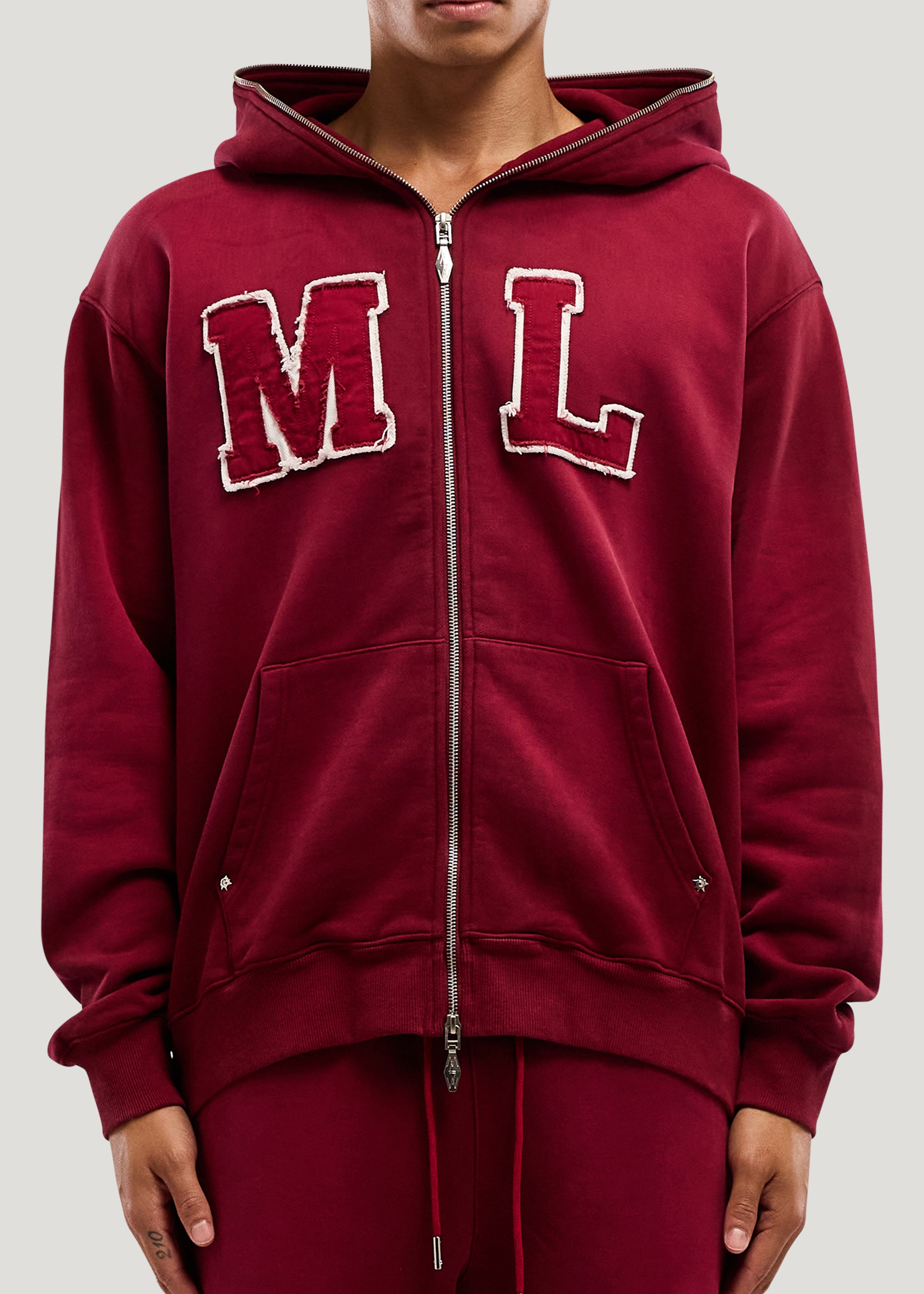 INITIAL ZIP HOODIE