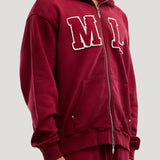 Initial Full Zip Hoodie (Burgundy)
