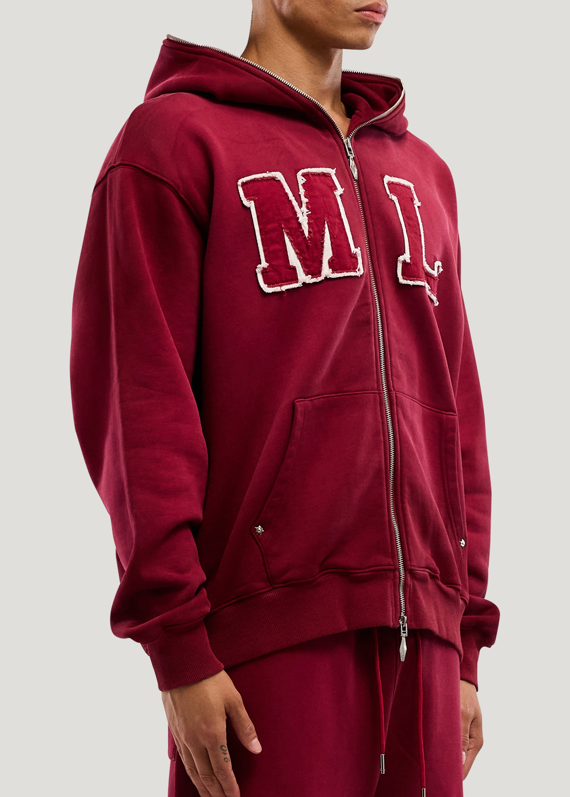 INITIAL ZIP HOODIE