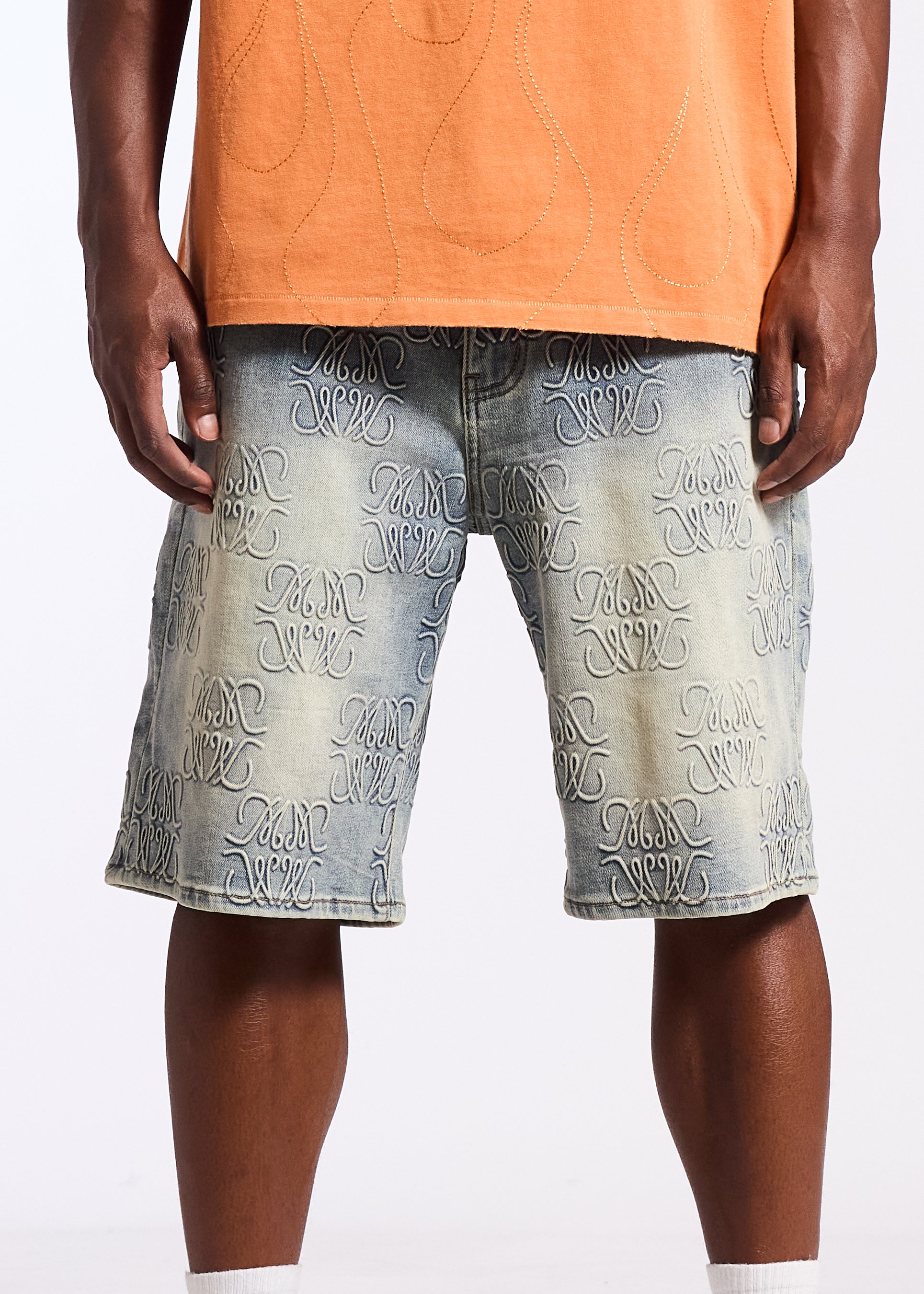 MONOGRAM DENIM SHORT