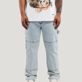 Panelled Knee Work Denim (Light Wash)