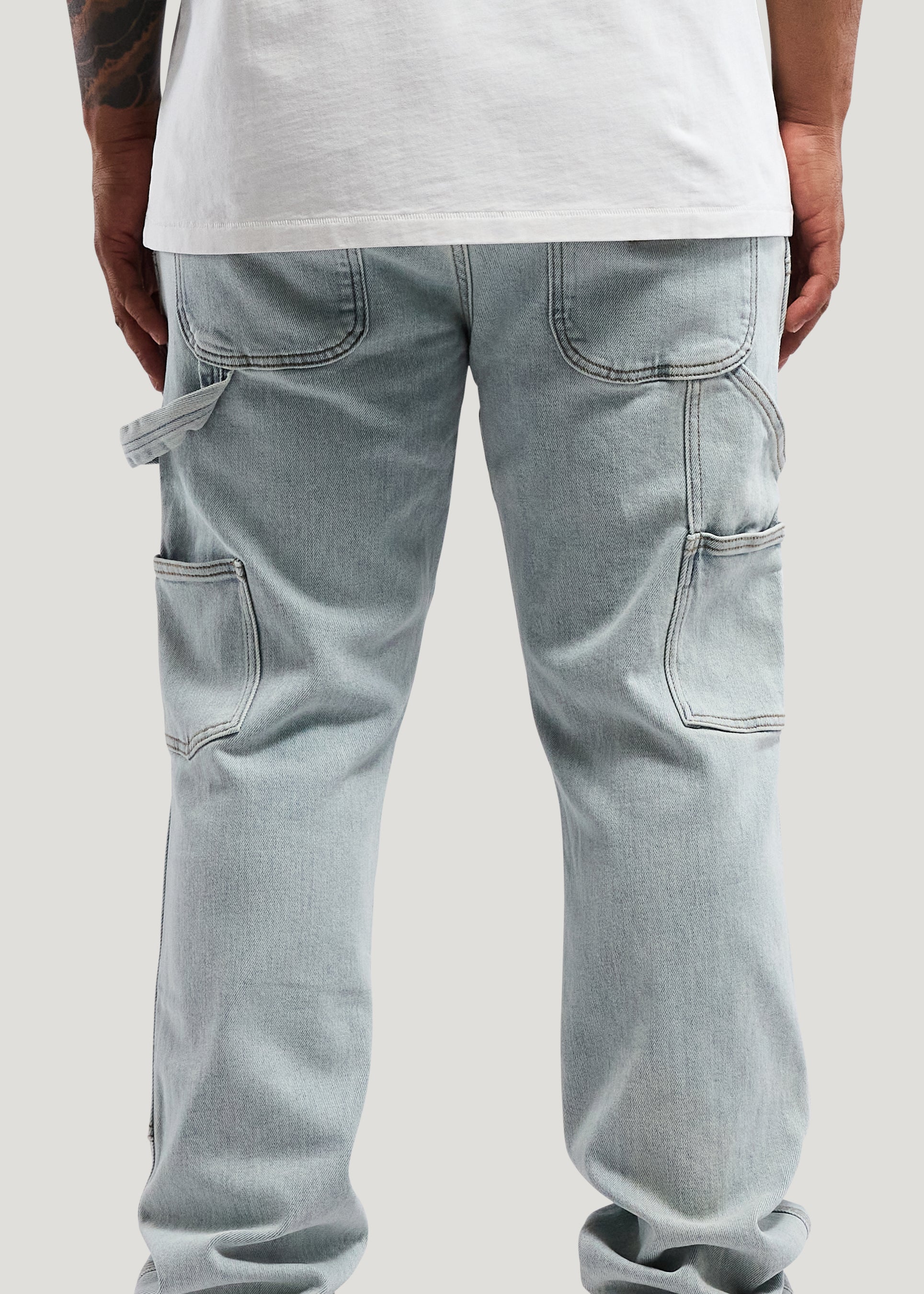 PANELLED KNEE WORK DENIM