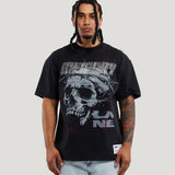 Skull Wire Tee - Rhinestones (Vintage Black)