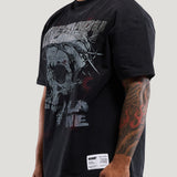Skull Wire Tee - Rhinestones (Vintage Black)