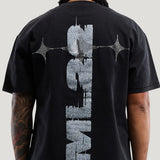 Skull Wire Tee - Rhinestones (Vintage Black)