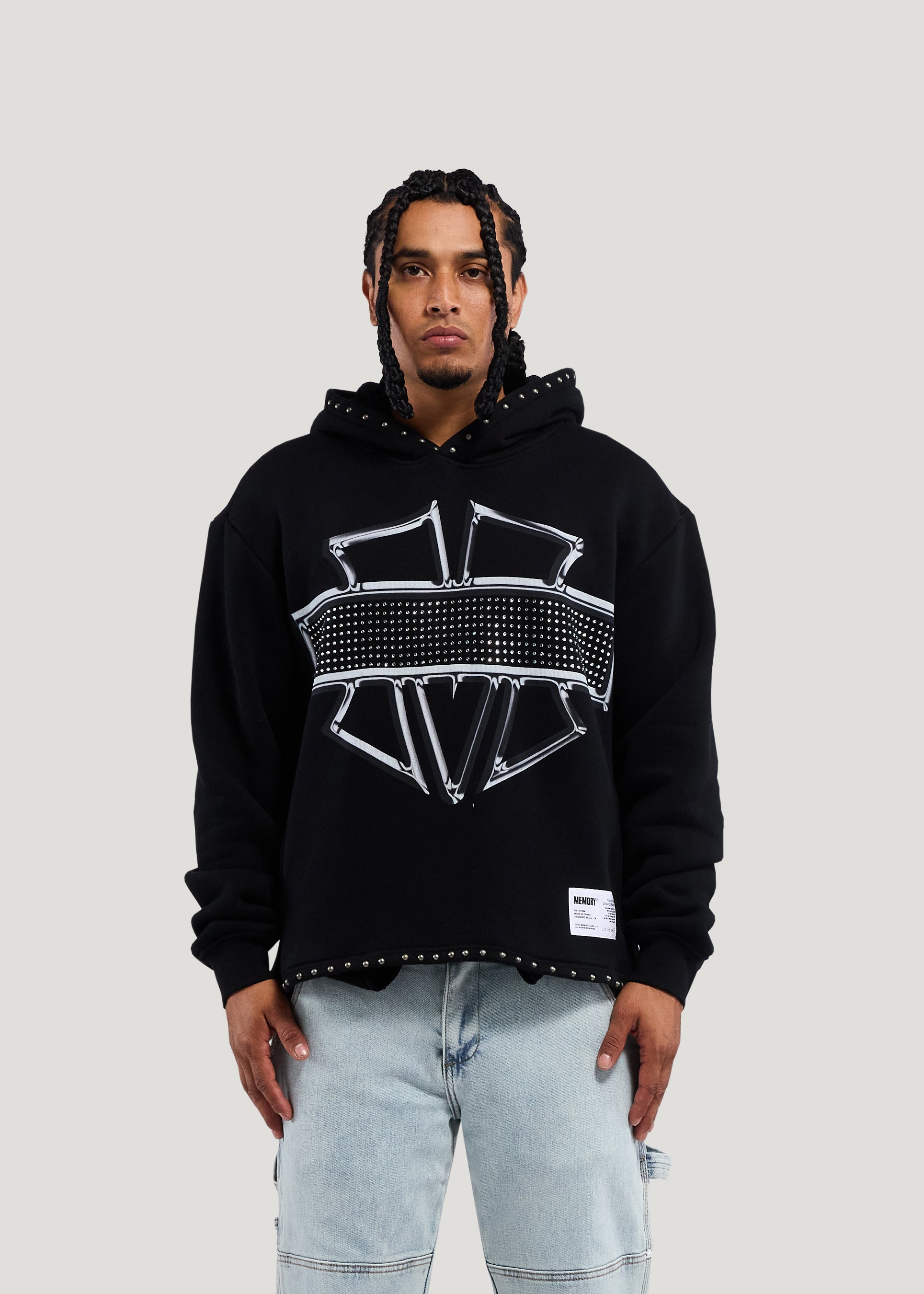M-SHIELD STUDDED CROP HOODIE