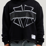 M-Shield Studded Crop Hoodie (Black)