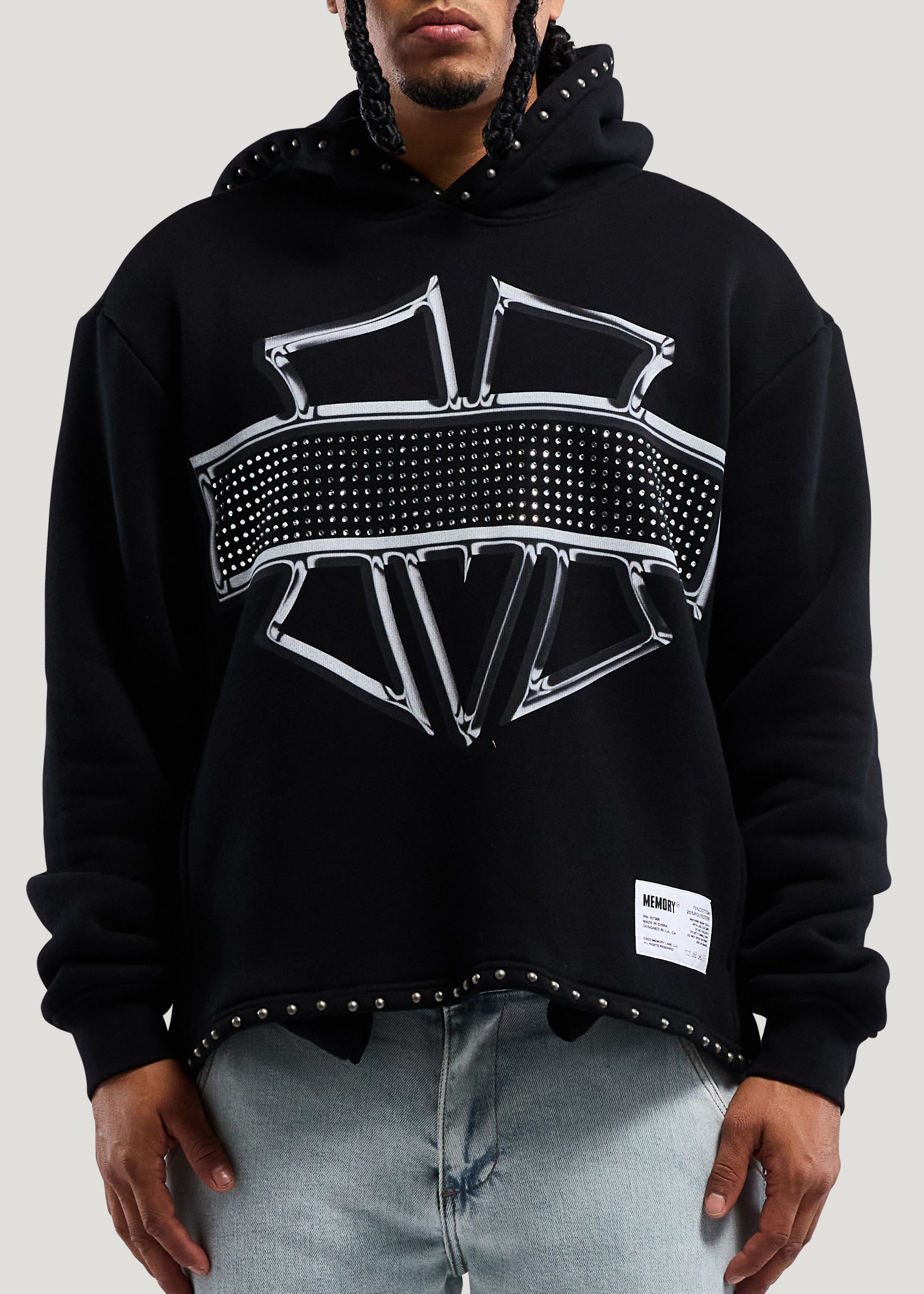 M-SHIELD STUDDED CROP HOODIE