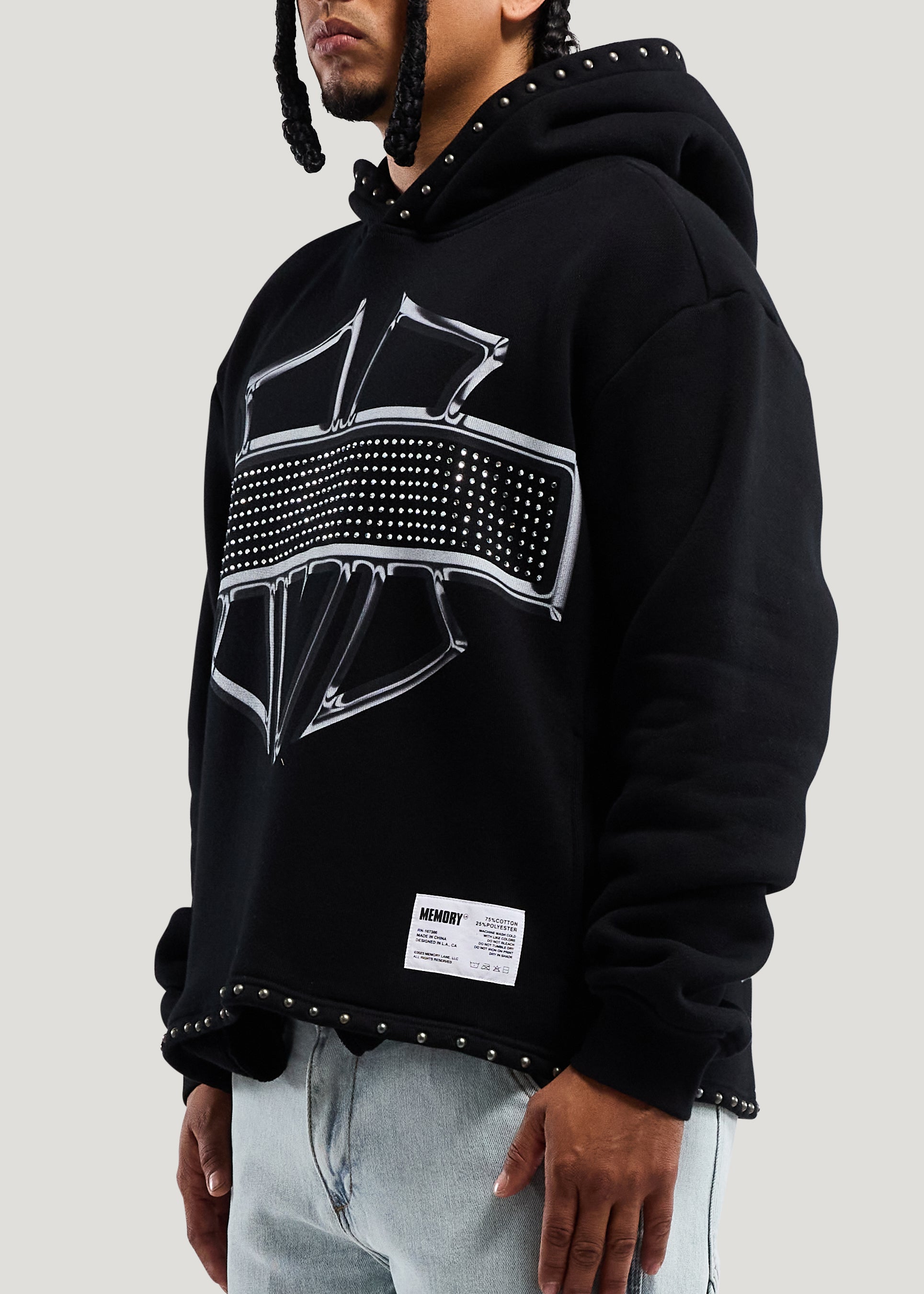 M-SHIELD STUDDED CROP HOODIE
