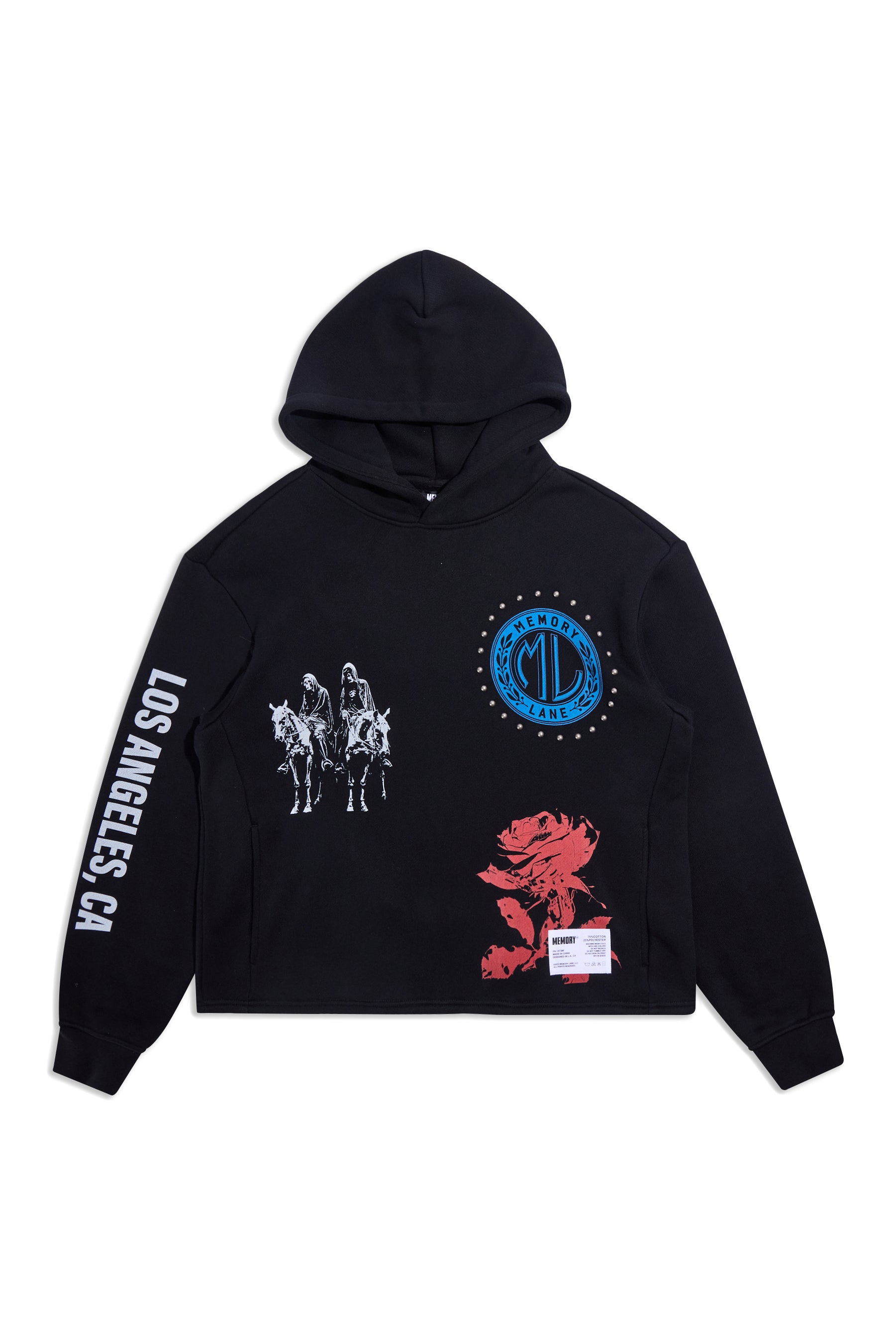 LAYERED ICON CROP HOODIE