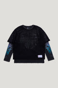 MESH OVERLAY LS TEE
