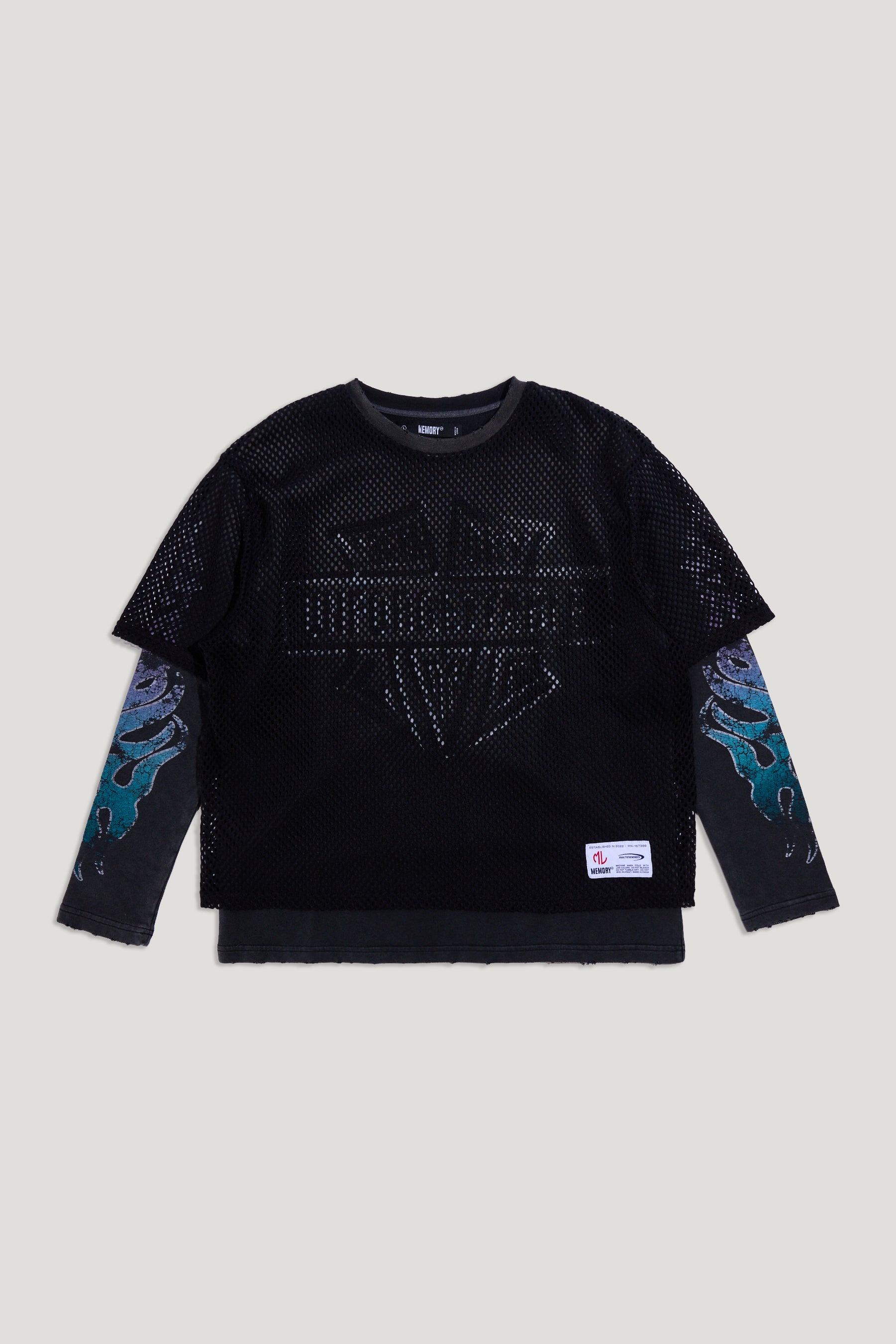 MESH OVERLAY LS TEE