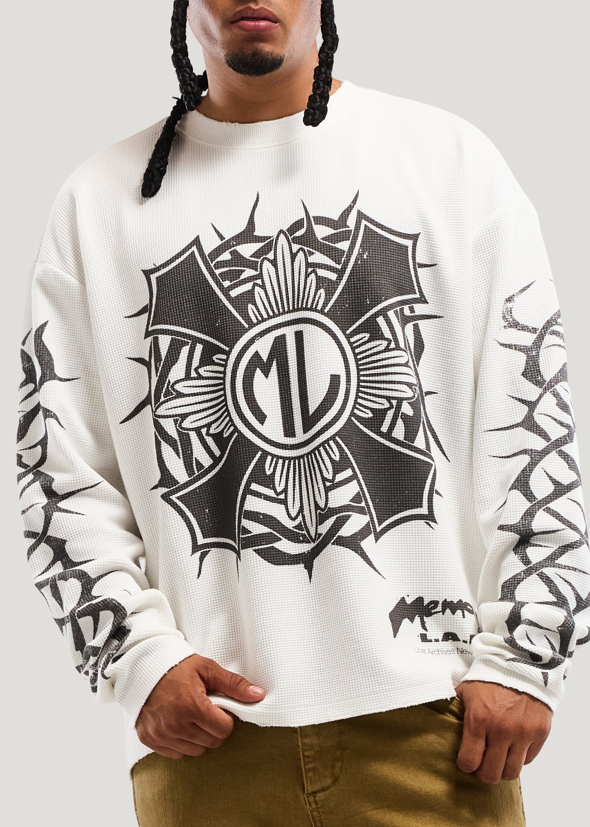 CAMO COLLARED BOMBERHORN CROSS LS THERMAL