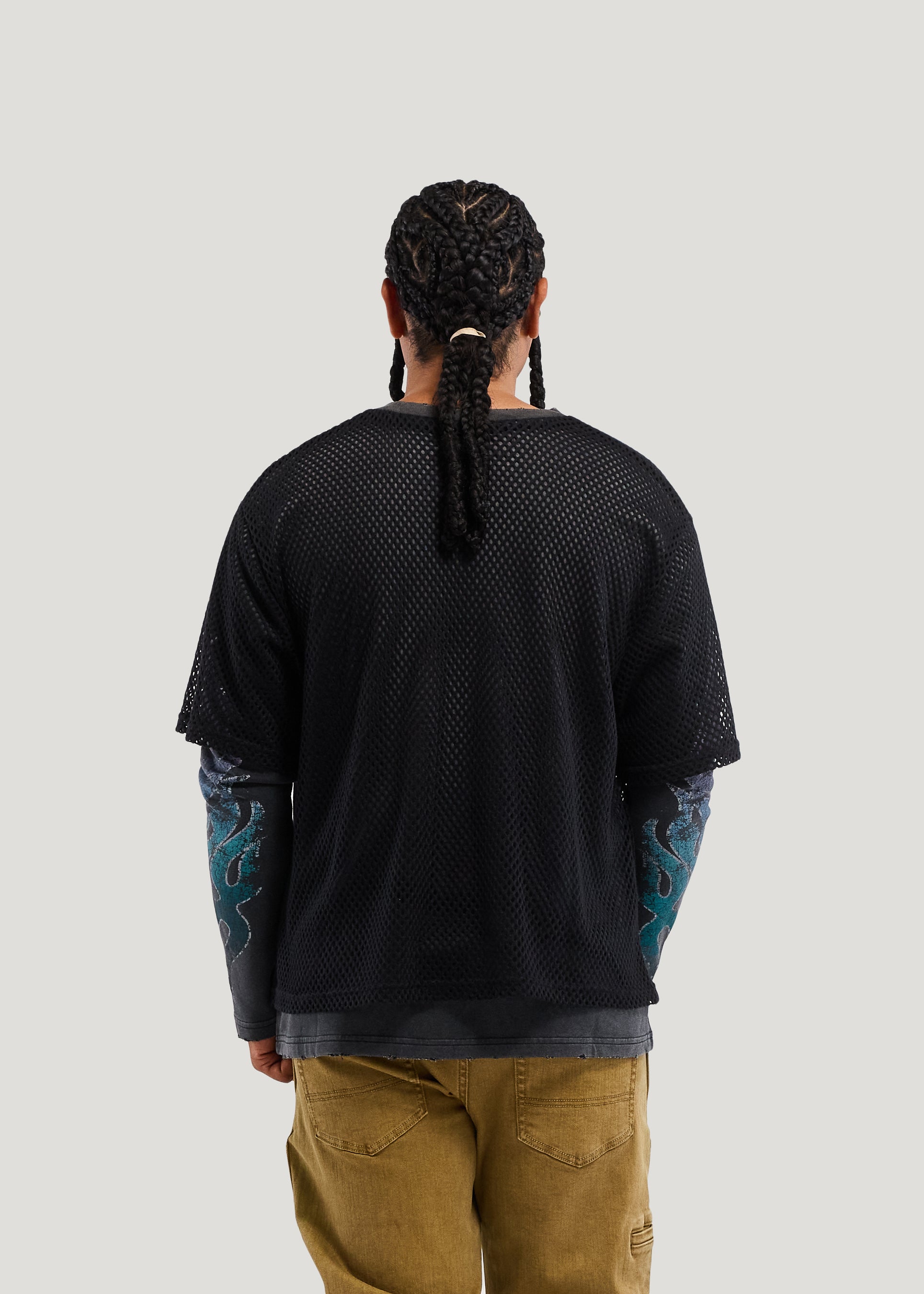 MESH OVERLAY LS TEE