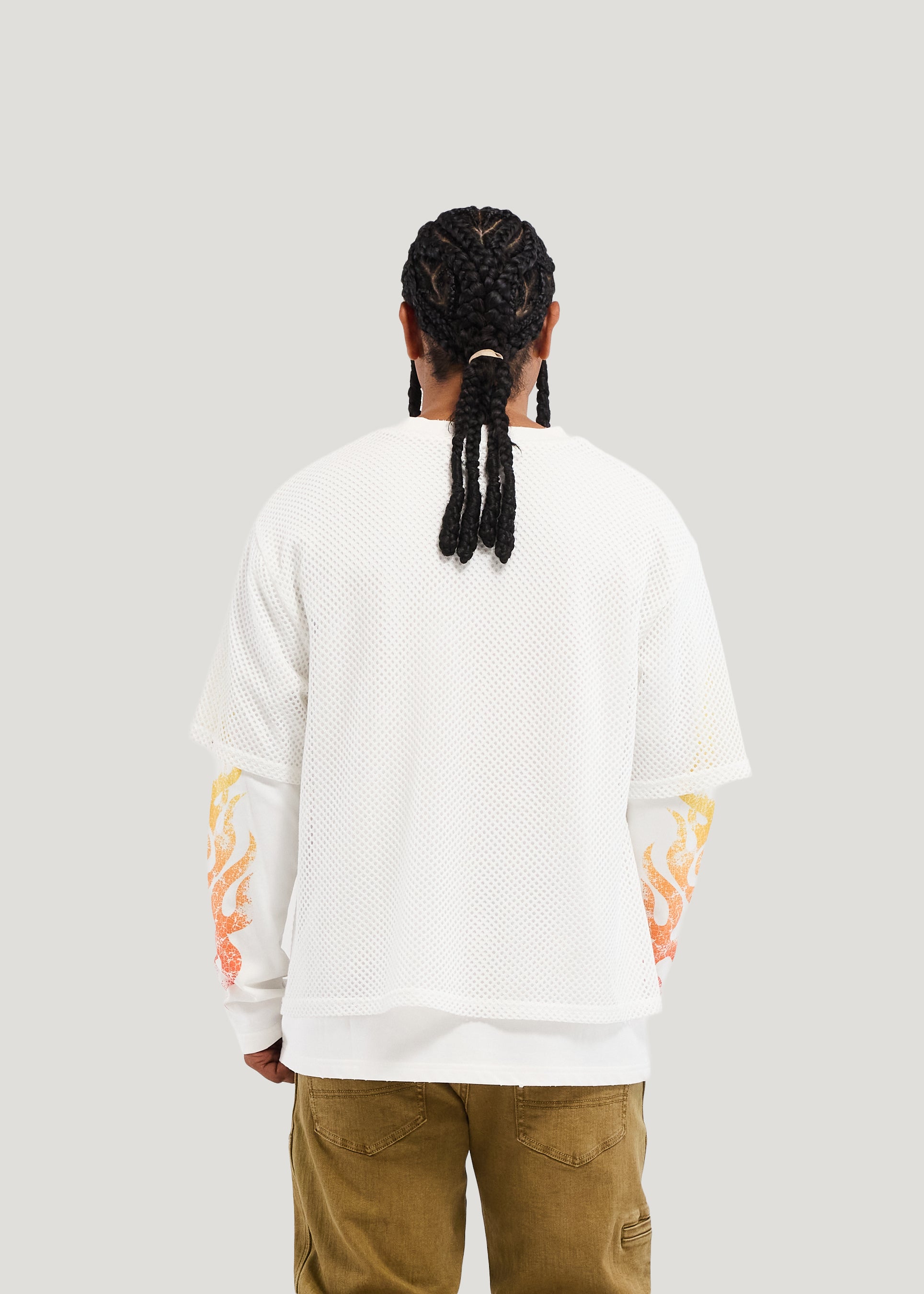 MESH OVERLAY LS TEE