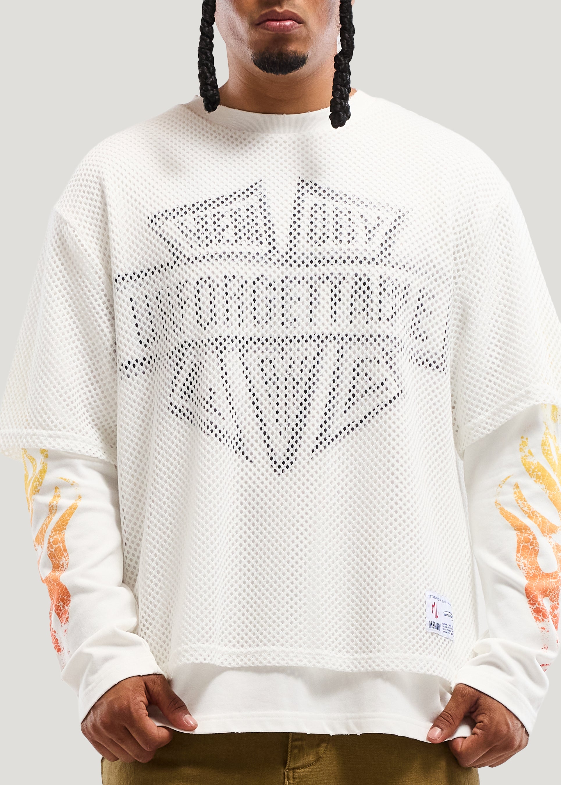 MESH OVERLAY LS TEE