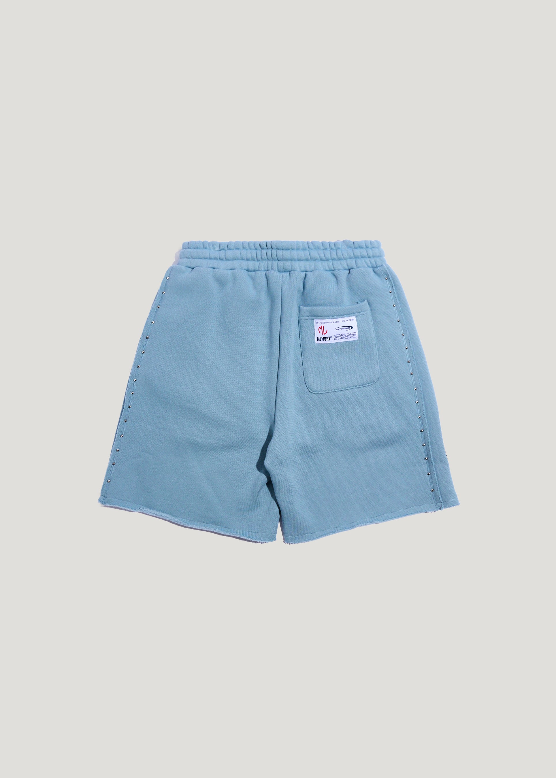 STUDDED FLEECE LONG SHORTS