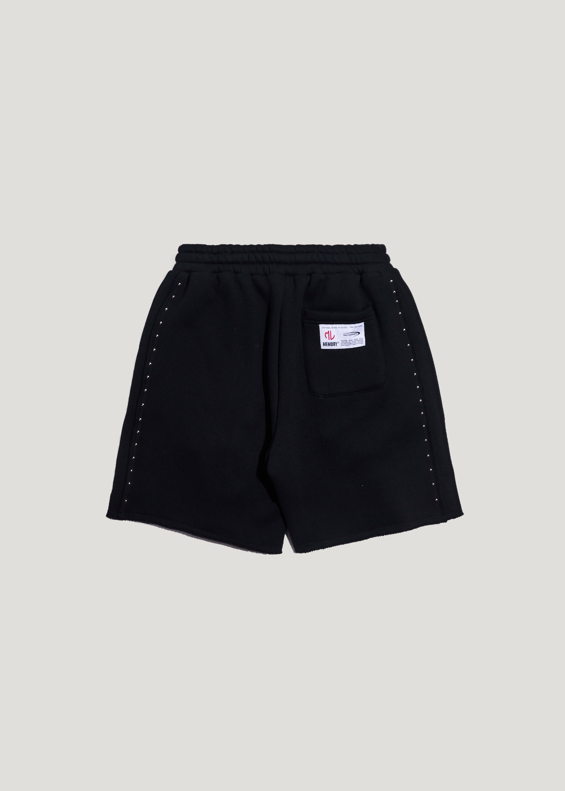 STUDDED FLEECE LONG SHORTS