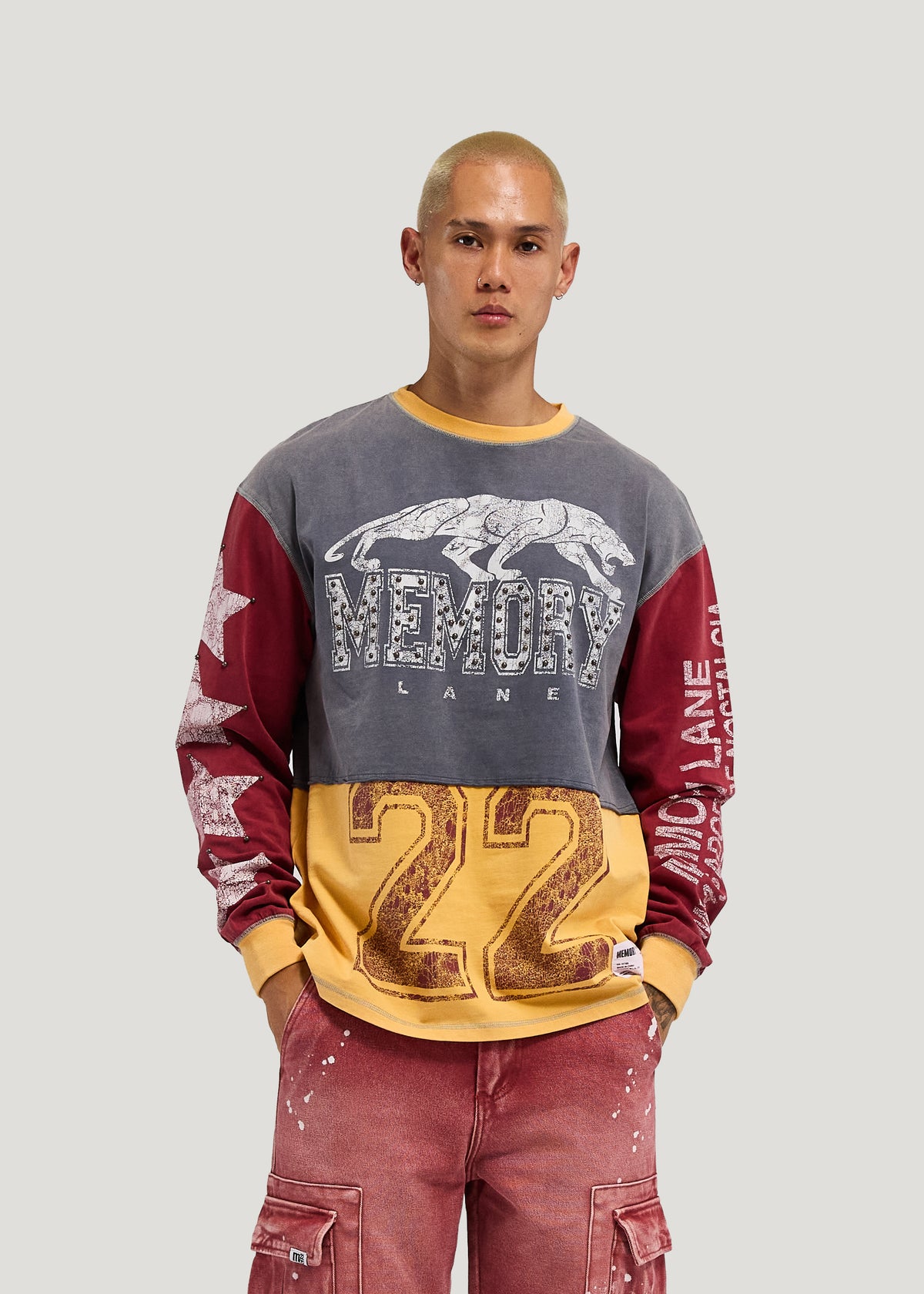 COLOR BLOCK LS TEE
