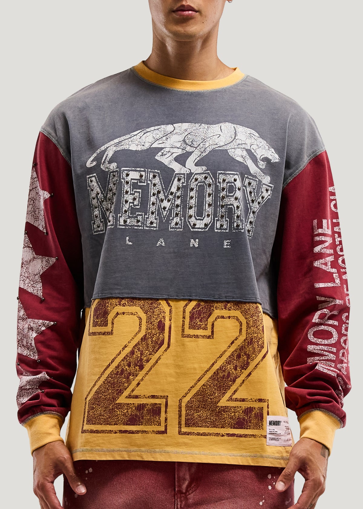 COLOR BLOCK LS TEE