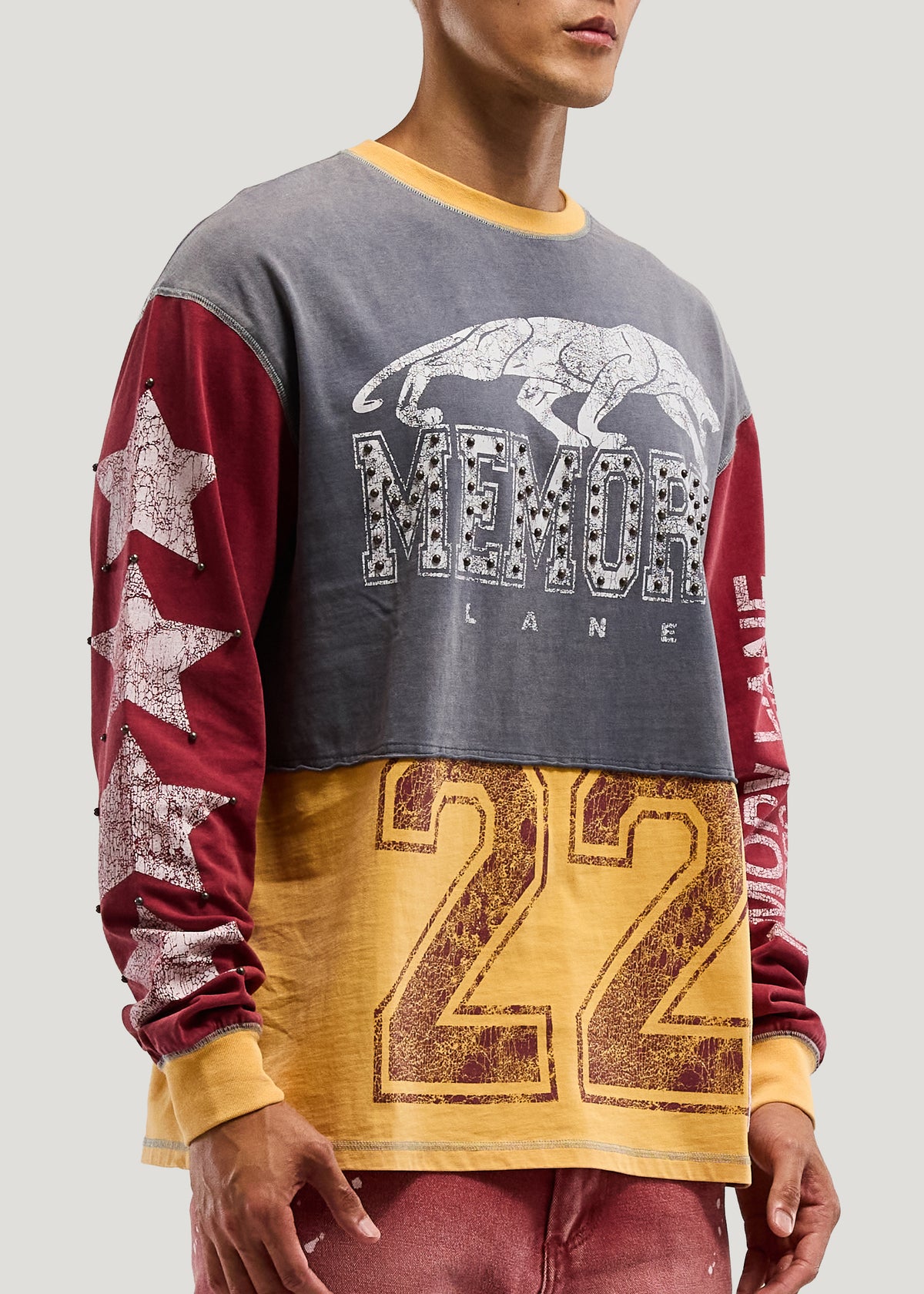 COLOR BLOCK LS TEE
