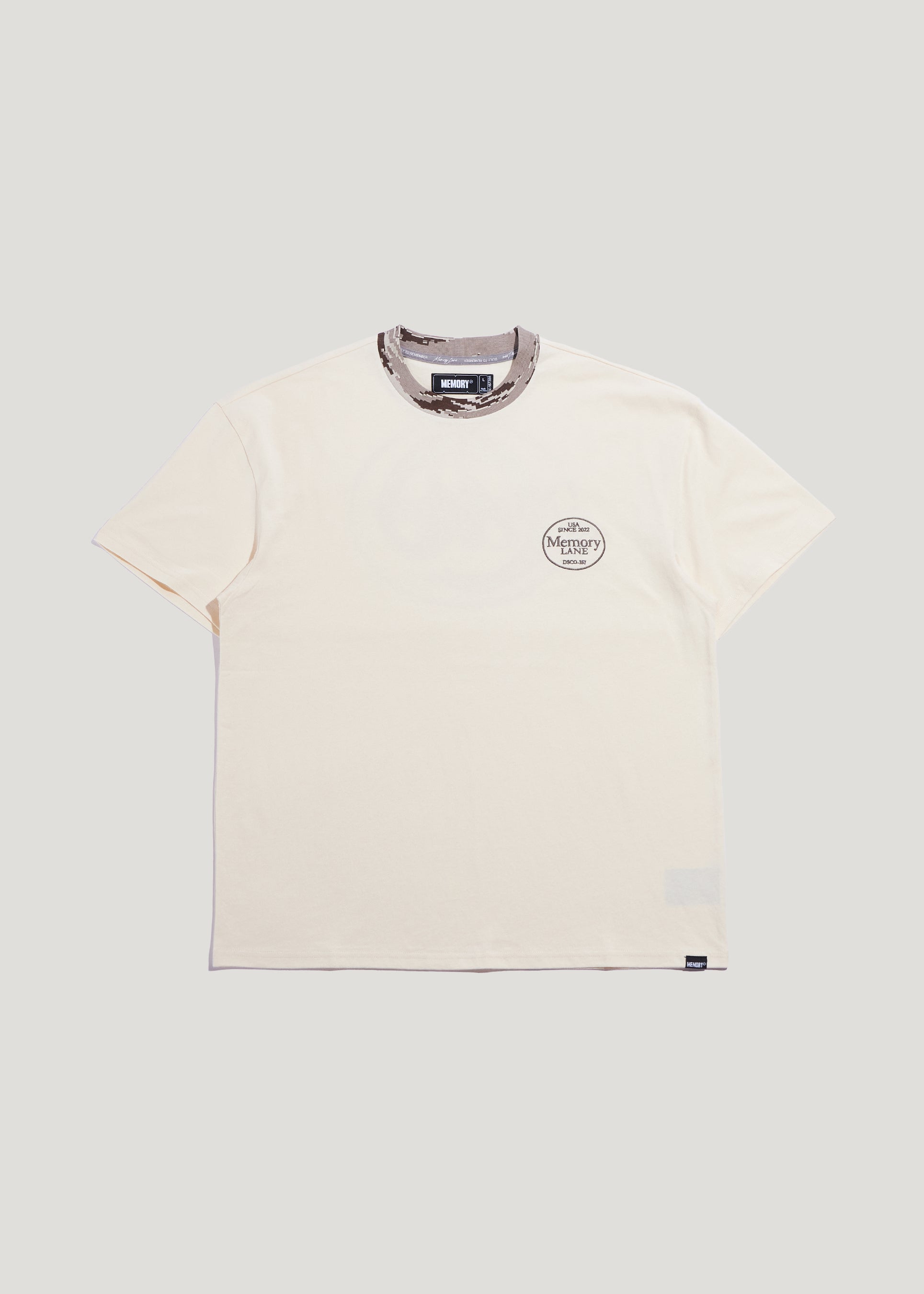 Camo Jacquard Collar Tee (Off White)