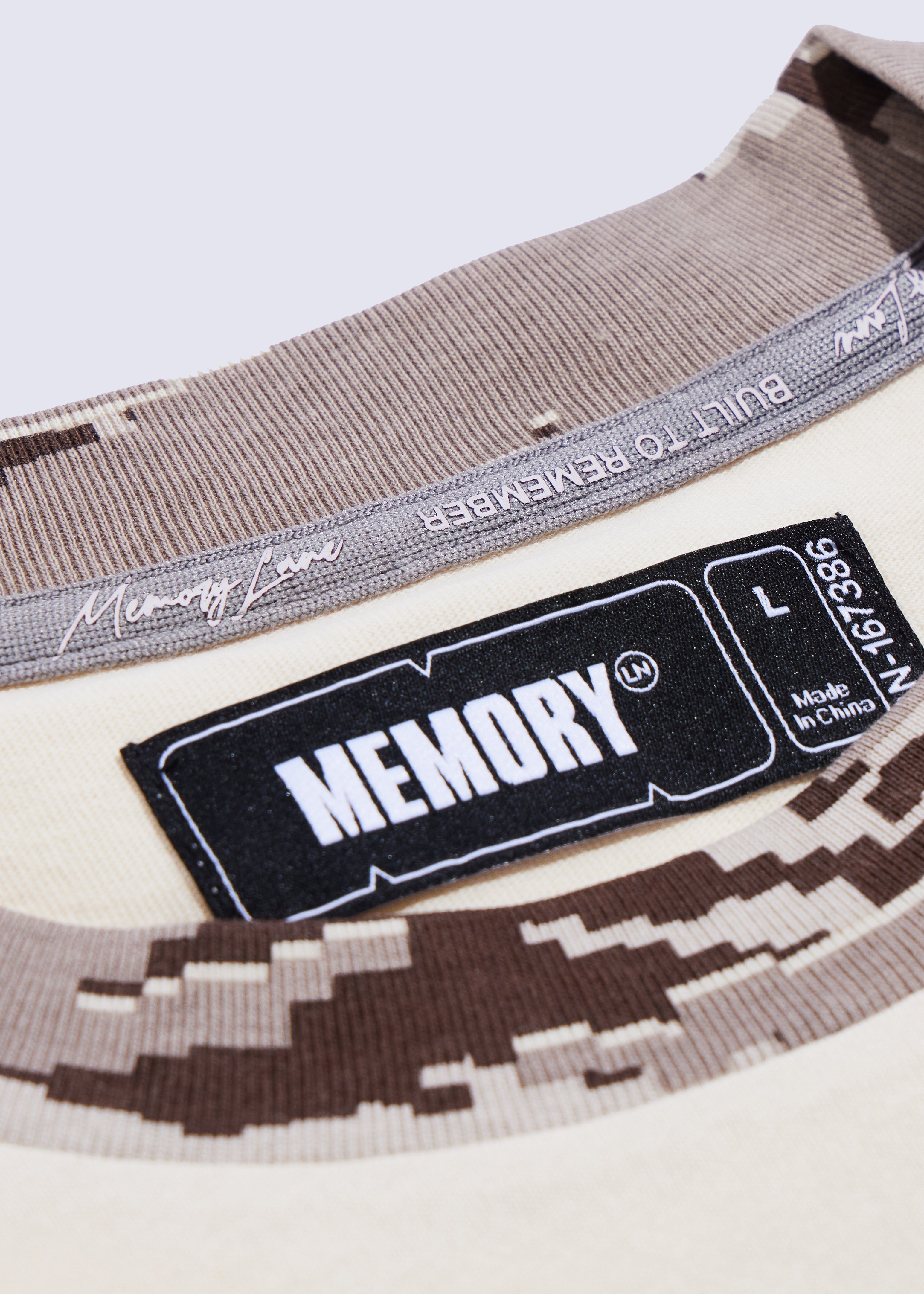 Camo Jacquard Collar Tee (Off White)