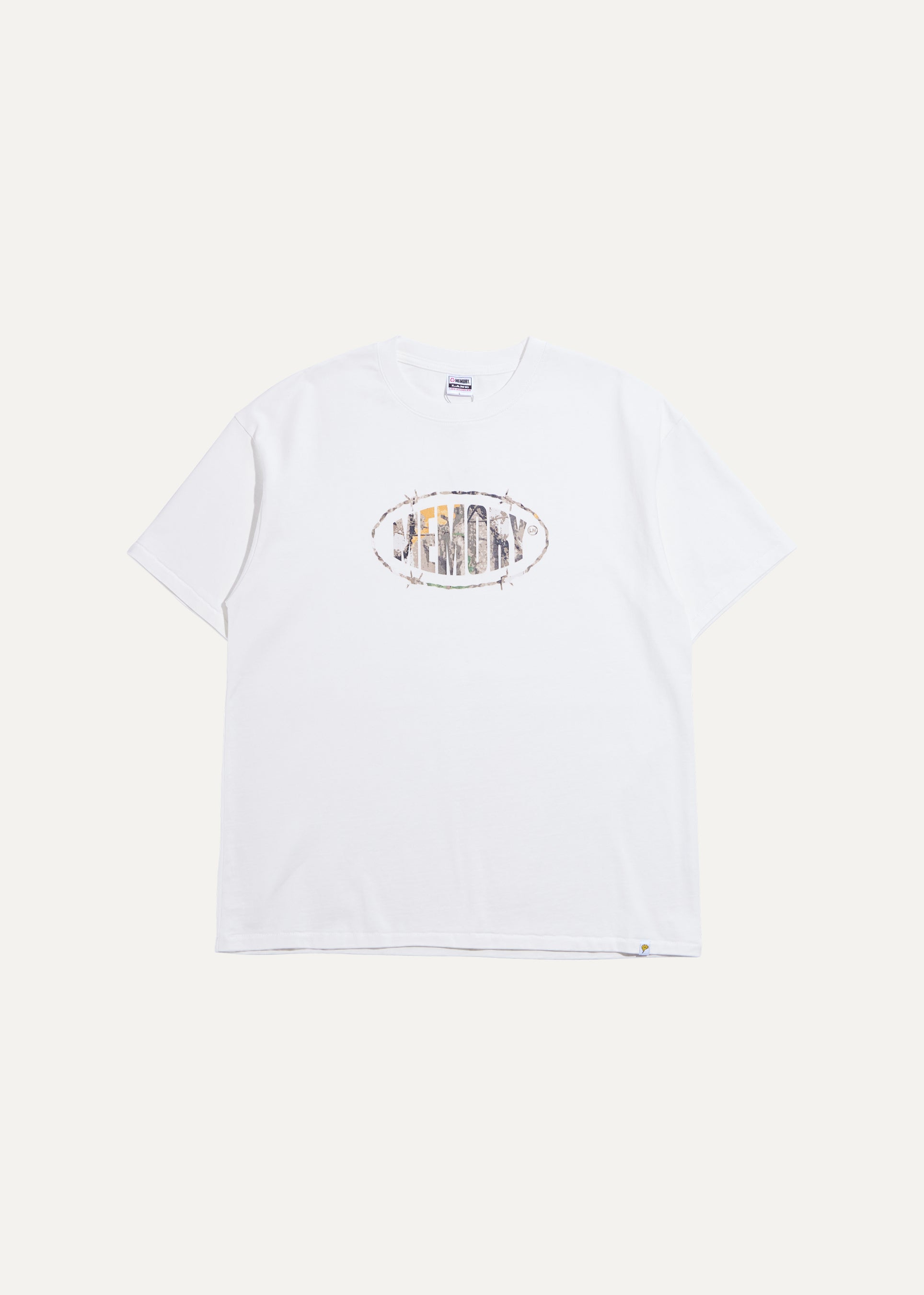 Camo Barbwire Logo Tee (Off White)